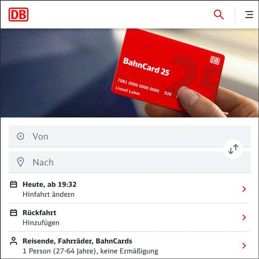 Deutsche Bahn Screenshot